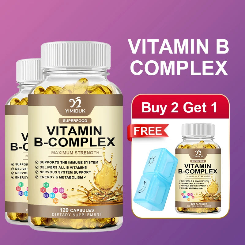 Vitamin B Complex Supplement, Supports Immune System, Nervous Health, Energy Production & Metabolic Balance for Men & Women