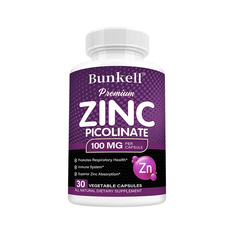 Premium Zinc Picolinate 100mg, High Absorption, Immune Support, Respiratory Health, Energy Production & Sleep Supplement
