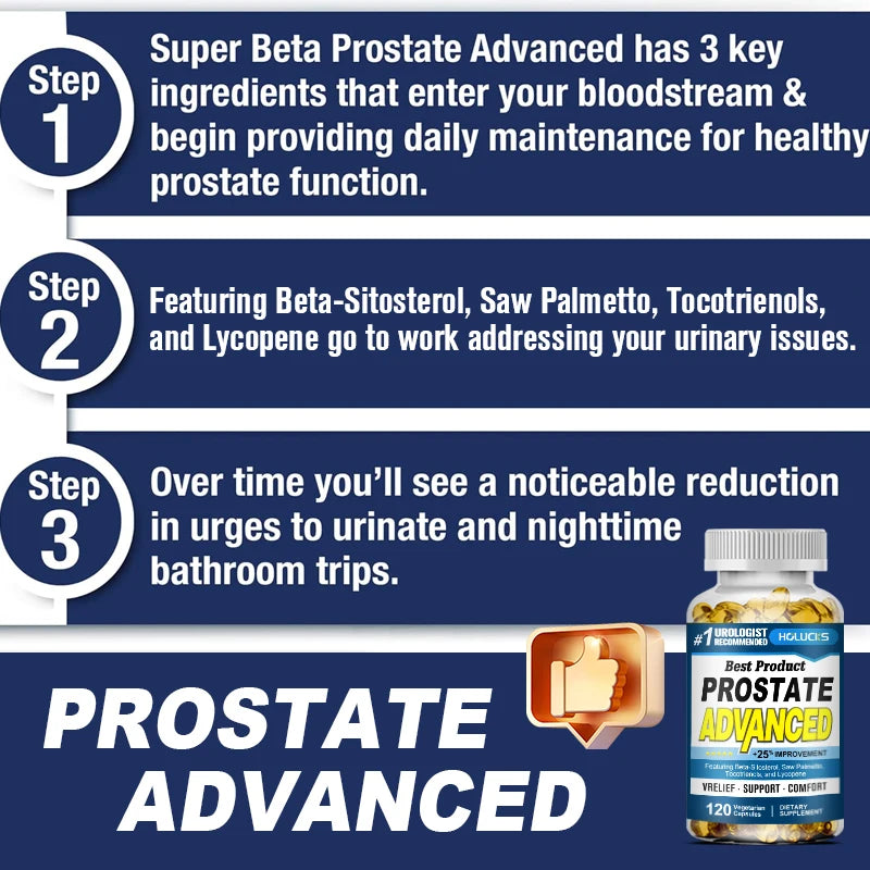Prostate Advanced Supplement, Support Hair Health, Bladder Health, Reduce Nighttime Urination & Improve Daily Comfort for Men