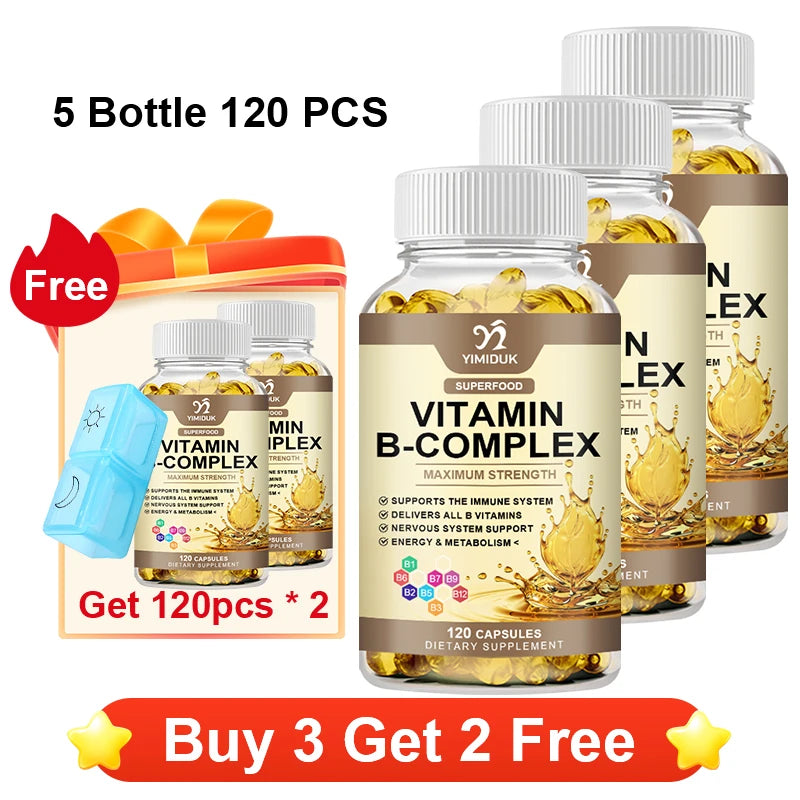 Vitamin B Complex Supplement, Supports Immune System, Nervous Health, Energy Production & Metabolic Balance for Men & Women