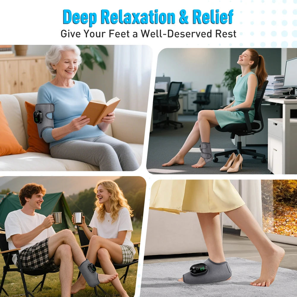 Electric Ankle Massager Hot Compress Vibration Ankle & Wrist Massage Wrap for Joint Protection Ankle Support Brace Wristband