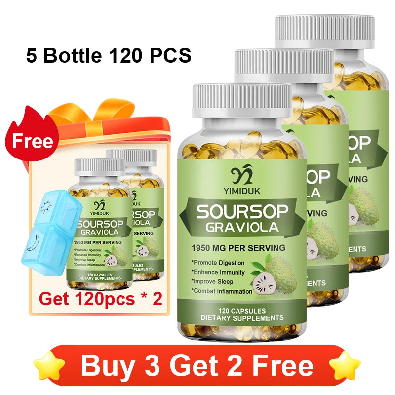 YIMIDUK Graviola Soursop Supplement, Supports Immune Health, Digestive Comfort, Sleep Quality & Overall Body Wellness Daily