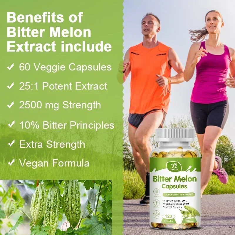 Buy 1 Get 1 Free! Bitter Melon Extract Supplement, for Natural Blood Sugar, Metabolism Booster & Weight Management Aid, Vegan