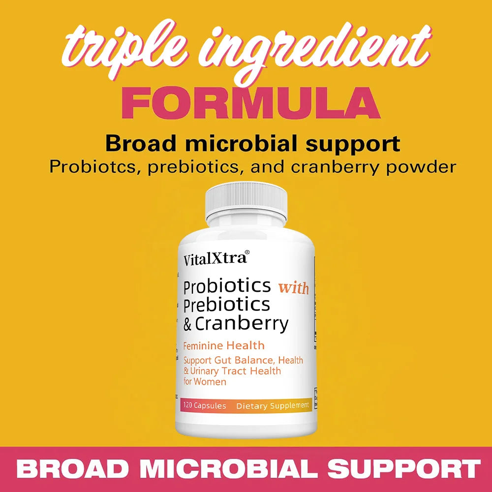 Women’s Probiotic -  Contains Prebiotic Cranberry, Improves Intestinal Health, Improves Digestion, and Relieves Bloating and Gas