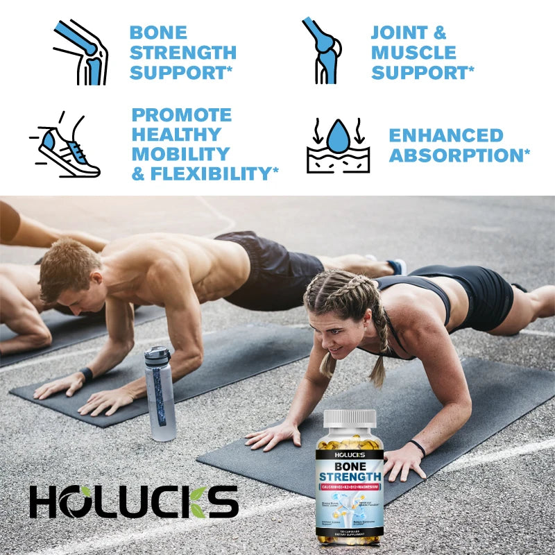 Calcium & Magnesium Supplement with Vitamin D3 K2, Supports Bone Density, Muscle Function, Joint Flexibility & Long-Term Health