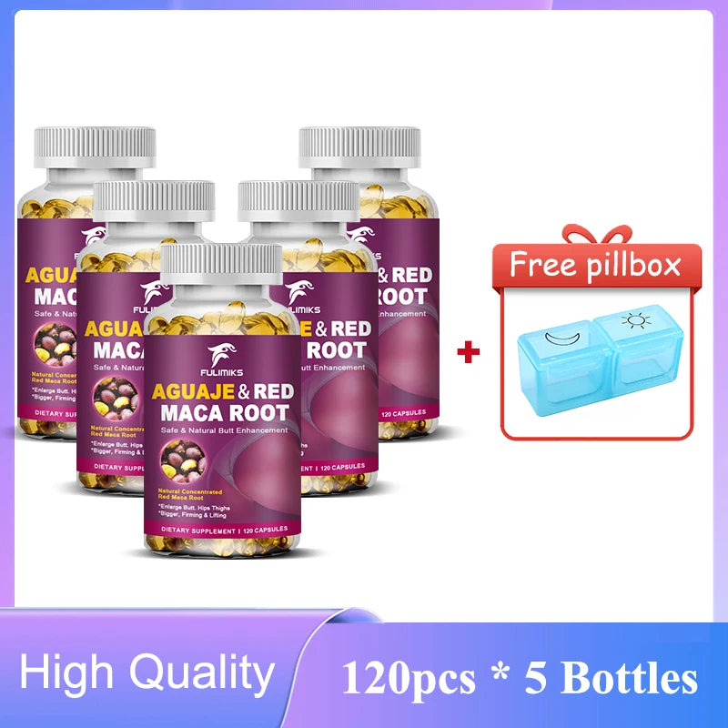 Pure Aguaje & Red Maca Root Capsules, Support Balances Estrogen & Promotes a Healthy Menstrual Cycle, Non-GMO