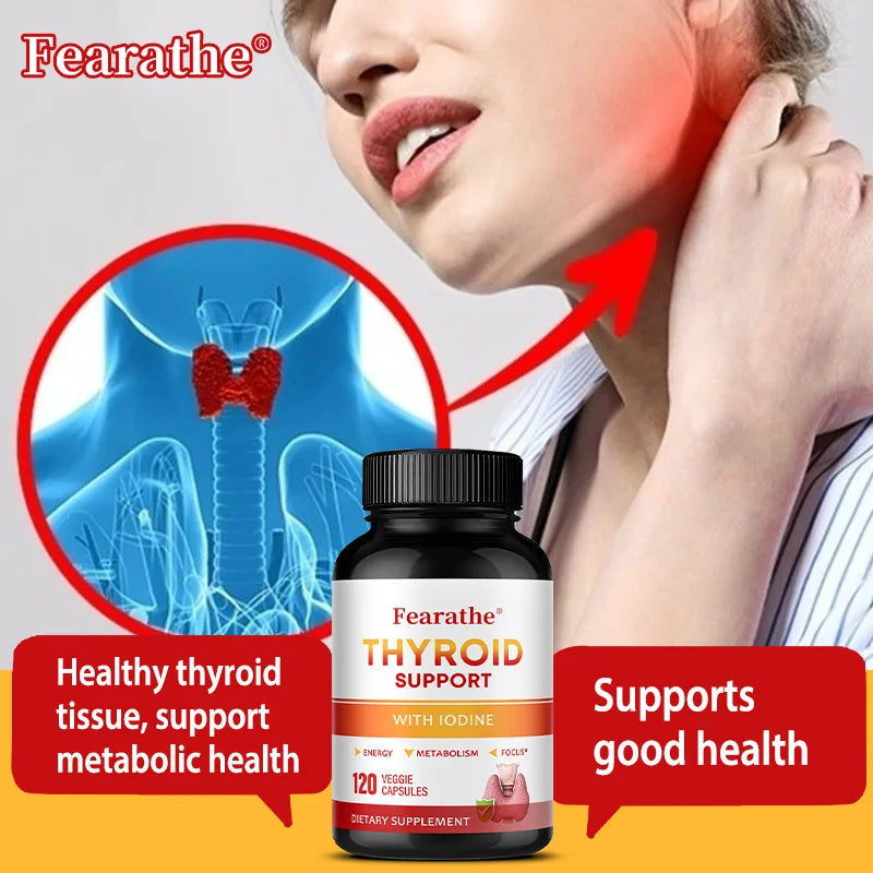 Thyroid Support with Iodine, Improve Your Energy & Mood - Metabolism Booster Thyroid Health Supplement for Women and For Men