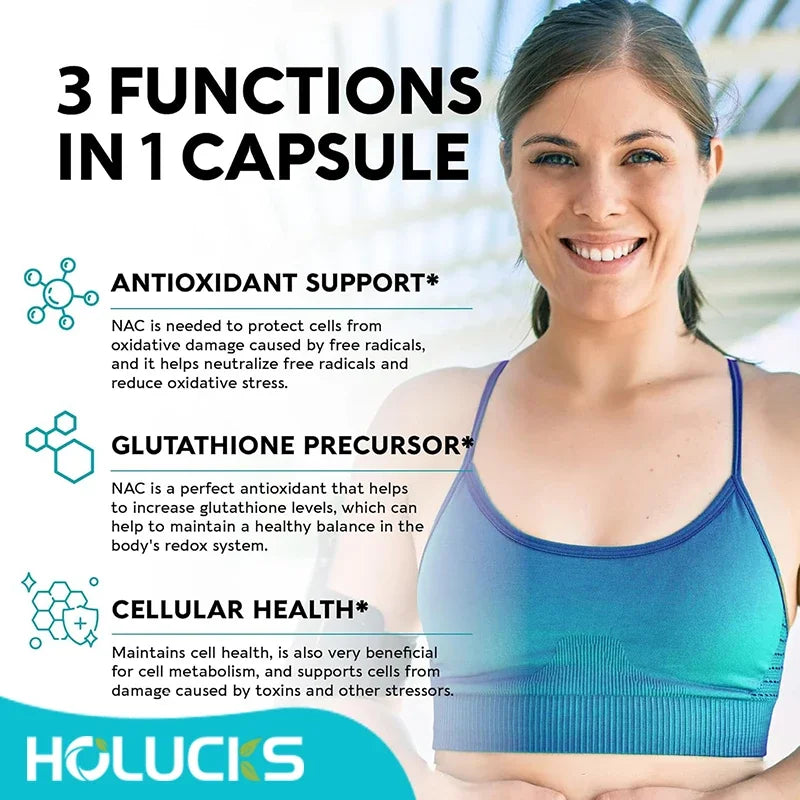 Natural NAC Supplement, Detox & Antioxidant, Anti-Aging, for Liver Health, Immune Support, Skin Care, Hair, Nails