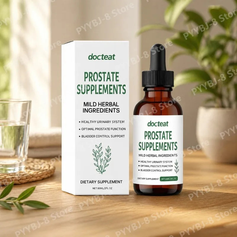 Docteat 60ml Saw Palmetto Drops Supplement Contain Mild Pumpkin Seed and Stinging Nettle Extract Support Urinary System Health