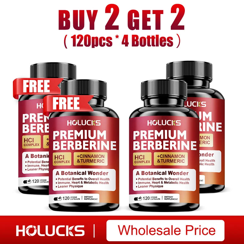 Berberine Supplements, with Cinnamon & Turmeric, Support Metabolic Health, Immune Balance & Wellness  for Daily Life