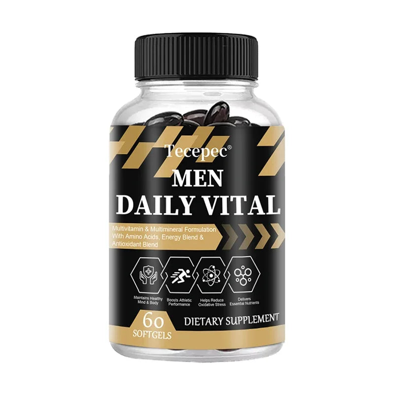 Men's Daily Multivitamin & Mineral Supplement, 22 Essential Nutrients, Supports Energy, Stamina, Immune, Brain & Muscle Health