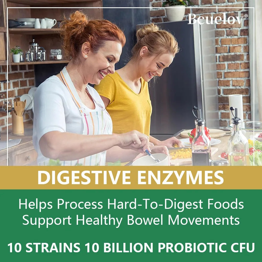 Digestive Enzymes Supplement - Digestion and Intestinal Health for Adults Men and Women, Promotes Nutrient Absorption
