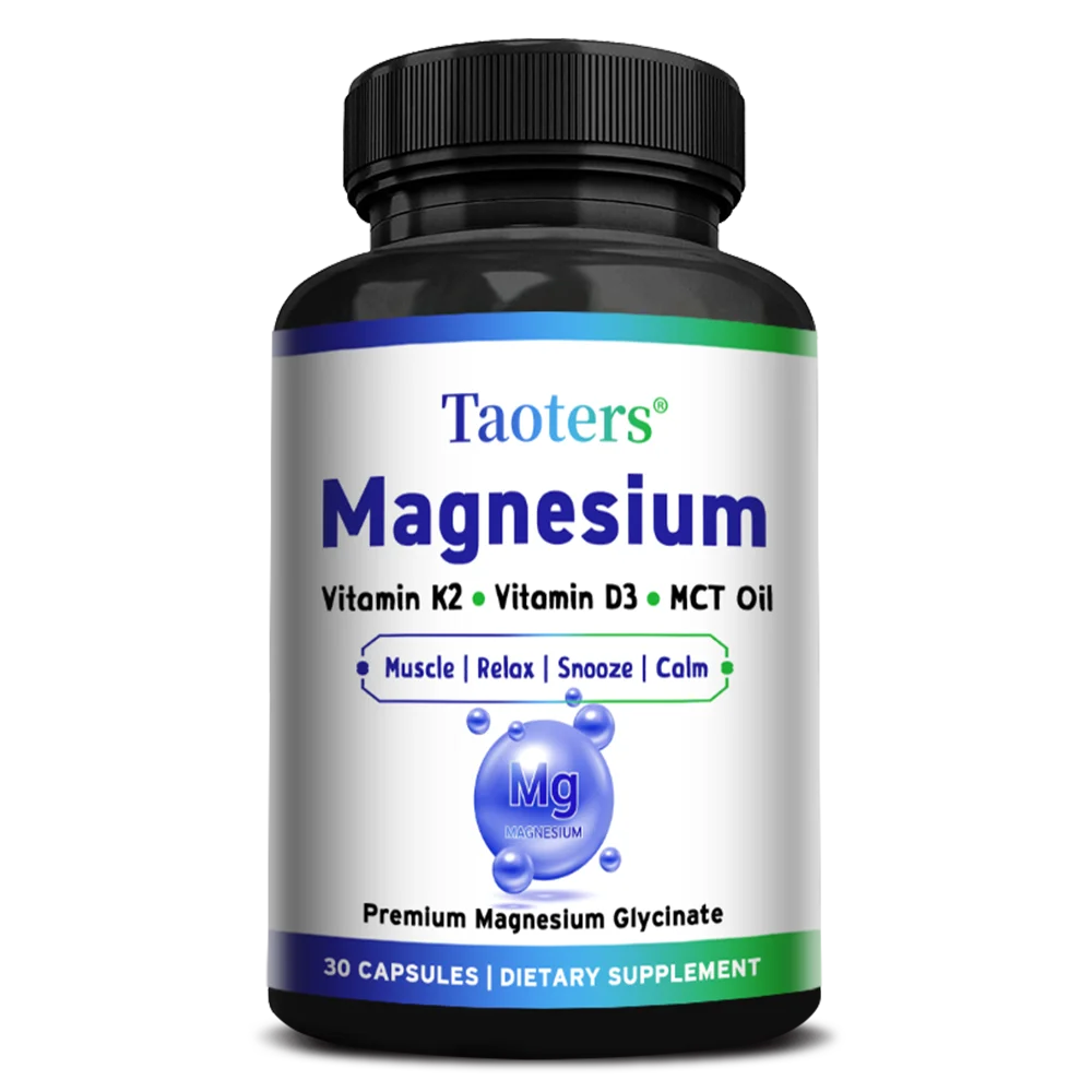 Magnesium Glycinate Capsules - Vitamin K2, D3, Support Bone Joint Wellness, Muscle Recovery, Nerve Mood Balance & Sleep Quality