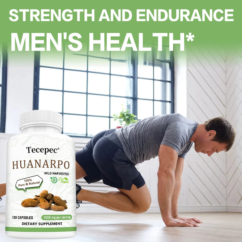 Huanarpo Capsules 1000mg, 120 Vegan Capsules, Natural Energy, Stamina & Vitality Supplement, Supports Male Health, Non-GMO