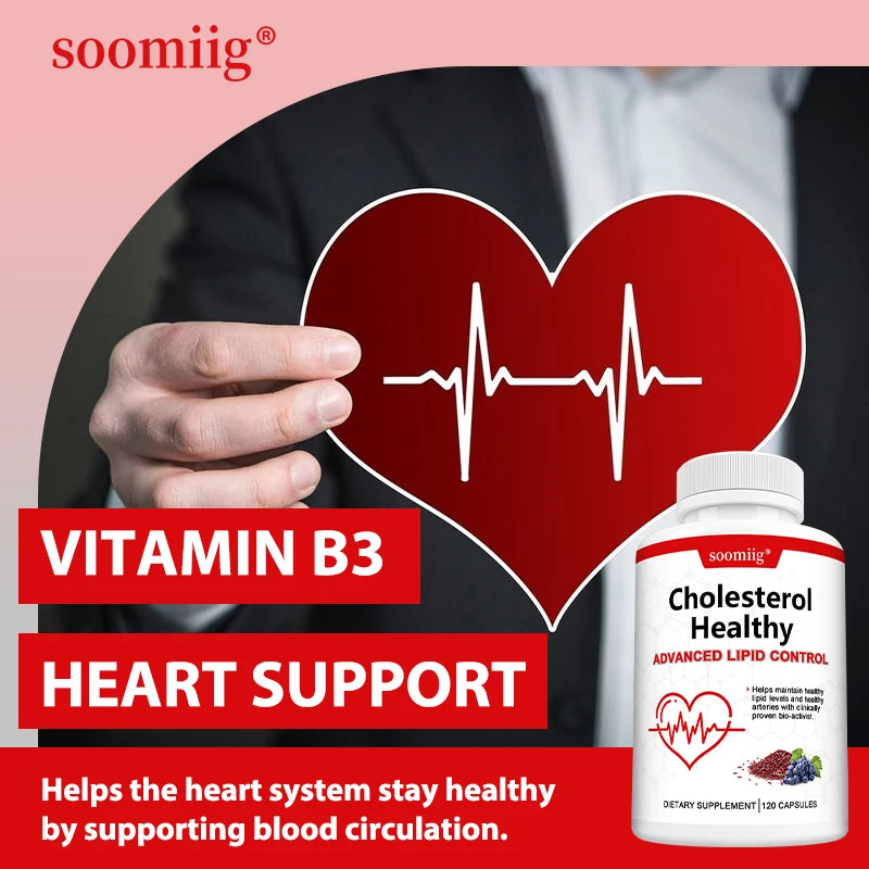 Red Yeast Rice Extract with Grape Seed Supplement Capsules for Heart Health Support - Skin & Eye Wellness, Vegan Friendly