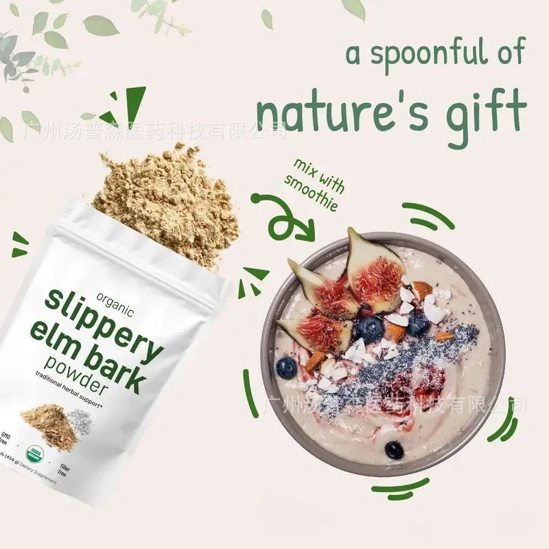 Ulmus Rubra Slippery Elm Bark Powder Natural Herbal Supplement Supports Gut Health Soothes Irritation Promotes Digestive