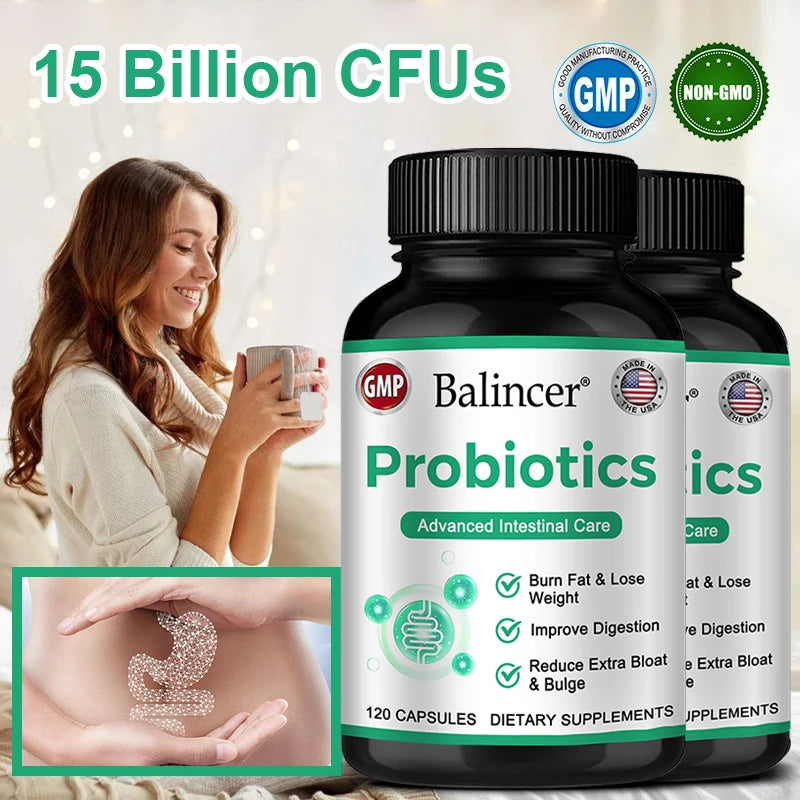 Lactobacillus Probiotic Supplement - Helps Burn Fat Metabolism & Promotes Nutrient Digestion and Gut Health for Adult Men&Women