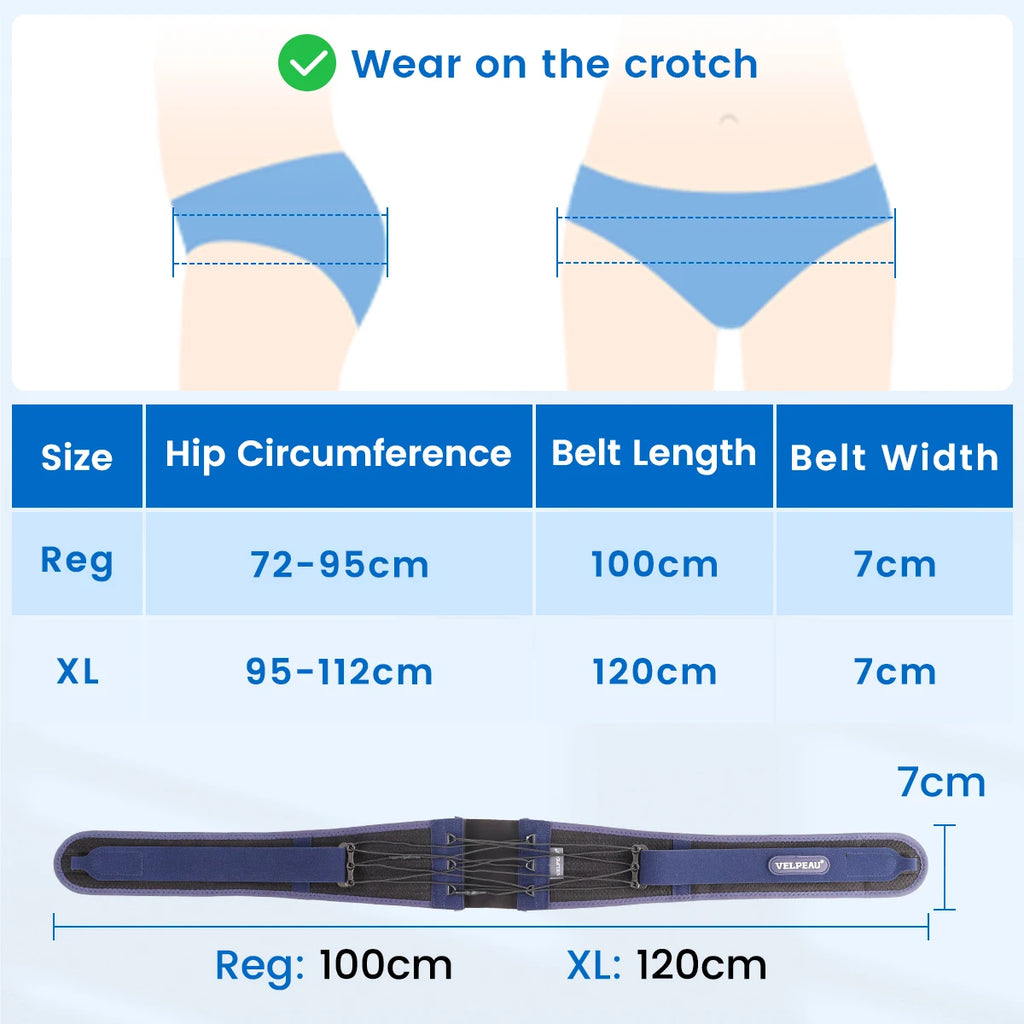 VELPEAU Sacroiliac Si Joint Hip Belt for Men Women, Adjustable Pelvis Support Belt for Sciatica, Lower Back and Lumbar Pain