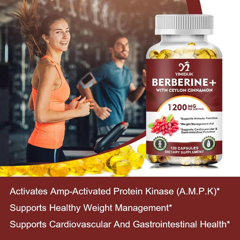 Premium Berberine + Ceylon Cinnamon Supplement, Supports Cardiovascular Health, Glucose Balance, Immunity & Digestive Wellness