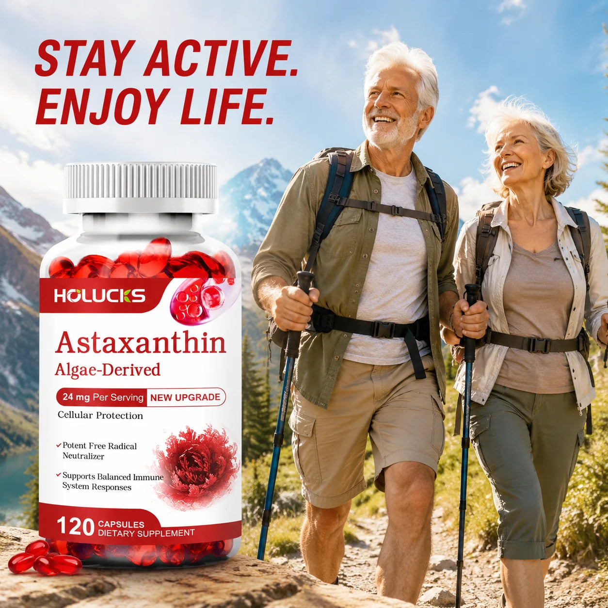 Astaxanthin 24mg Supplement, for Cardiovascular Health, Anti-aging,Support Eye,Skin,Joint, Heart & Immune Health, Antioxidant