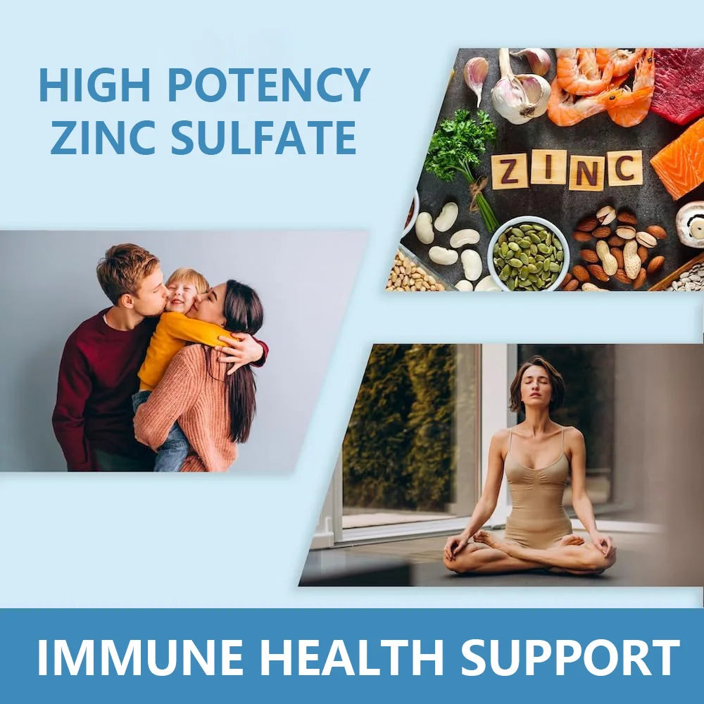 Zinc 50Mg Supplement Capsules – Zinc Sulfate for Antioxidant & Skin Health, Suitable for Both Men and Women