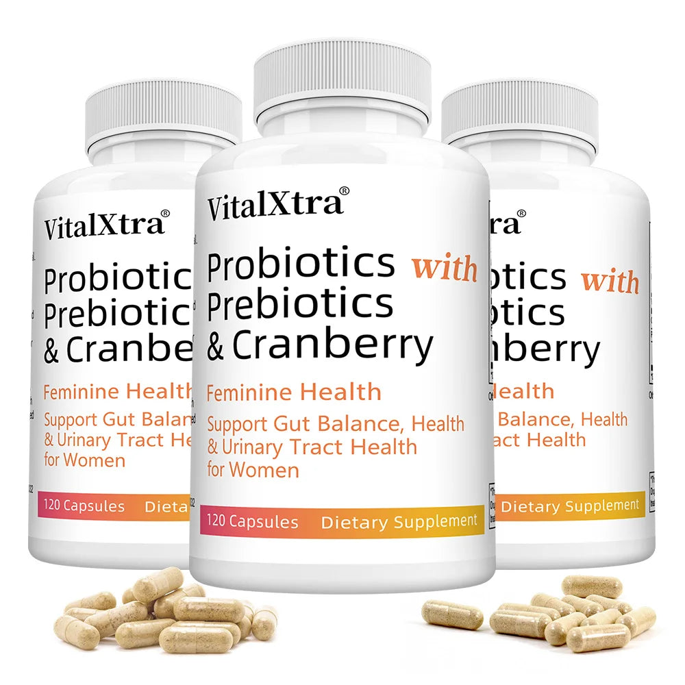 Probiotics for Women with Prebiotics, Cranberry & Vitamin C - 120 Capsules, Support Gut Balance, Health & Urinary Tract Health