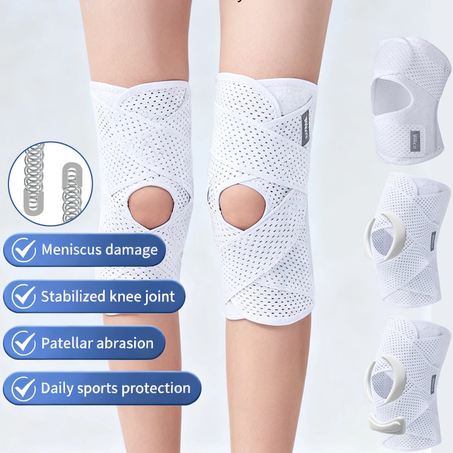 Sports Kneepad Pressurized Elastic Knee Pads Knee Support Joints Protector Fitness Gear Injury Recovery Brace Protector Non-Slip