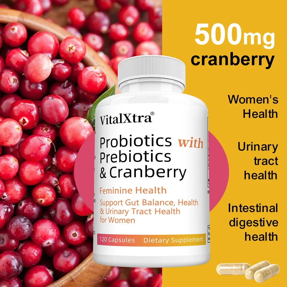 Women’s Probiotic -  Contains Prebiotic Cranberry, Improves Intestinal Health, Improves Digestion, and Relieves Bloating and Gas