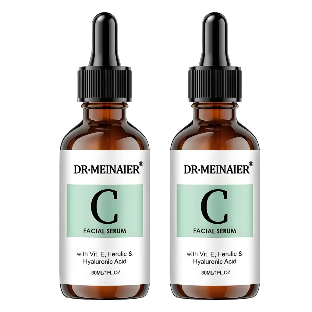 Vitamin C Essence Liquid (20% pure L-ascorbic acid, ferulic acid, vitamin E and hyaluronic acid), suitable for face and eyes,2PC