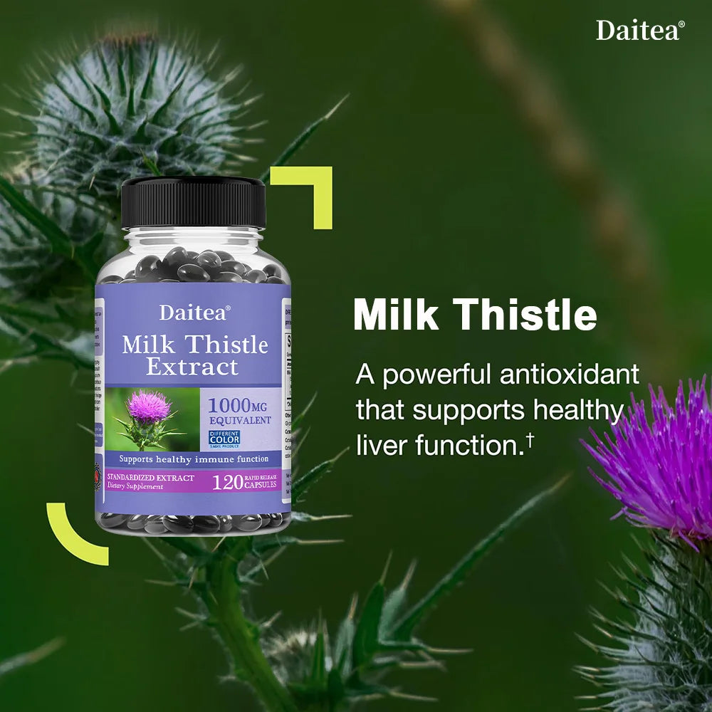 Natural Milk Thistle Supplement - Detoxifying and Cleansing for Men and Women, Liver Health and Supports Liver Function
