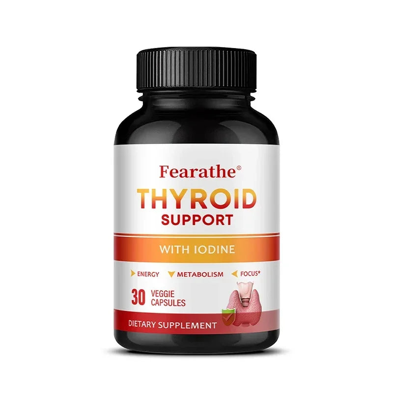 Thyroid Support with Iodine, Improve Your Energy & Mood - Metabolism Booster Thyroid Health Supplement for Women and For Men
