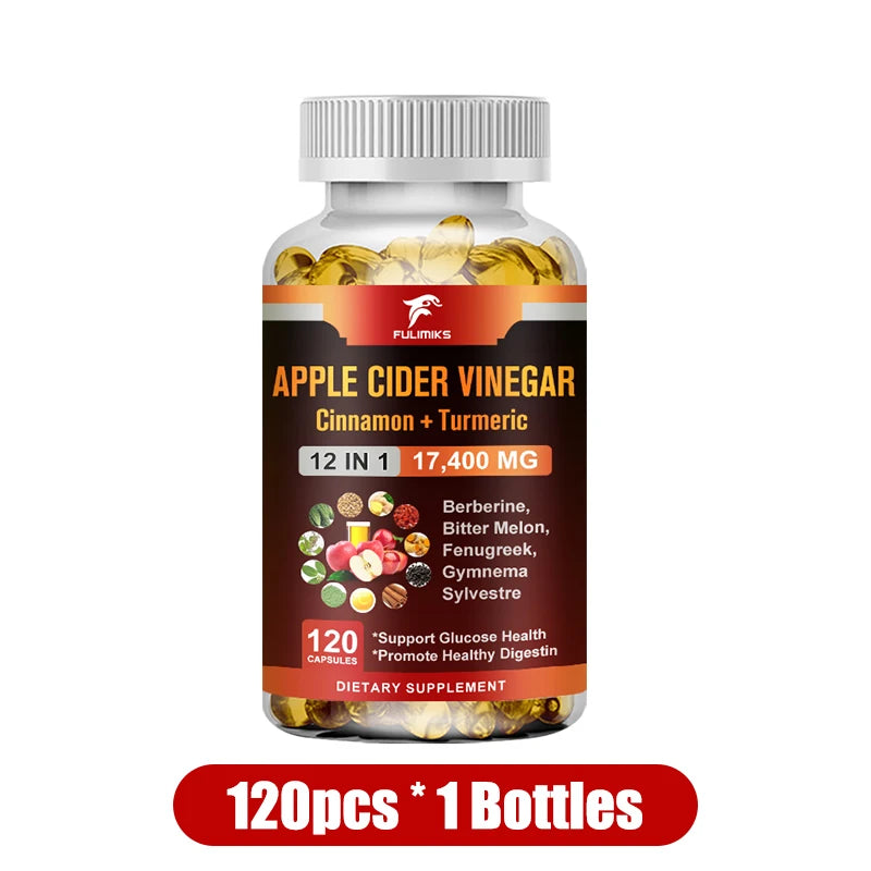 Buy 1 Get 1 Free! Premium Apple Cider Vinegar Supplement, for Natural Weight Management, Digestion Aid & Blood Sugar, Non-GMO