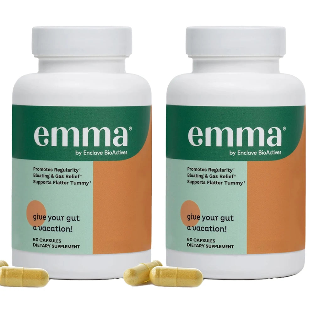 Emma Gut Health Relief Supplement | 60 Digestive Capsules For Women & Men | Helps Ease Bloating & Digestion