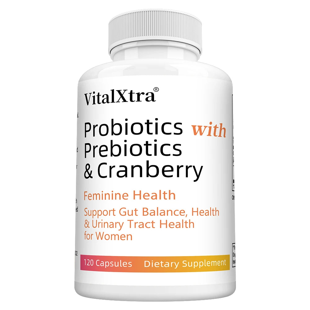 Probiotics for Women with Prebiotics, Cranberry & Vitamin C - 120 Capsules, Support Gut Balance, Health & Urinary Tract Health