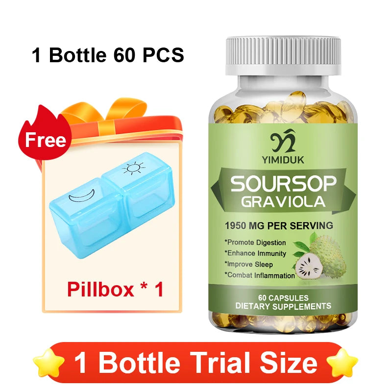 YIMIDUK Graviola Soursop Supplement, Supports Immune Health, Digestive Comfort, Sleep Quality & Overall Body Wellness Daily