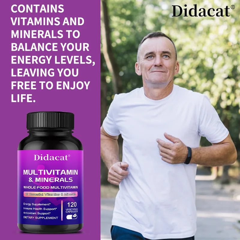 Whole Food MultiVitamin and Minerals - 120 Multivitamins for Women and Men, Powerful Antioxidants for Digestive Support