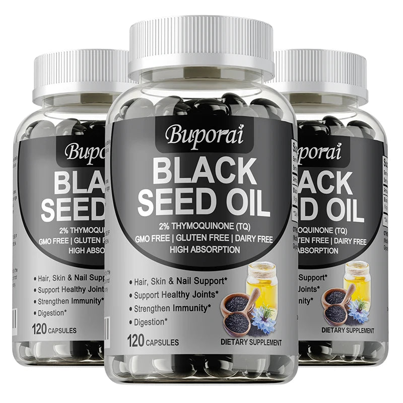 Premium Black Seed Oil 120 Capsules - Support Overall Health | Immune System Support, Non-GMO, Gluten-Free Supplement