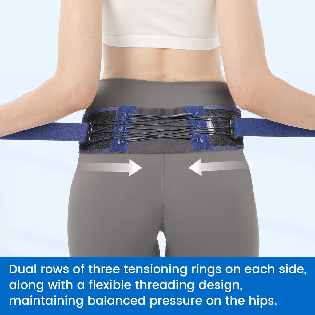 VELPEAU Sacroiliac Si Joint Hip Belt for Men Women, Adjustable Pelvis Support Belt for Sciatica, Lower Back and Lumbar Pain
