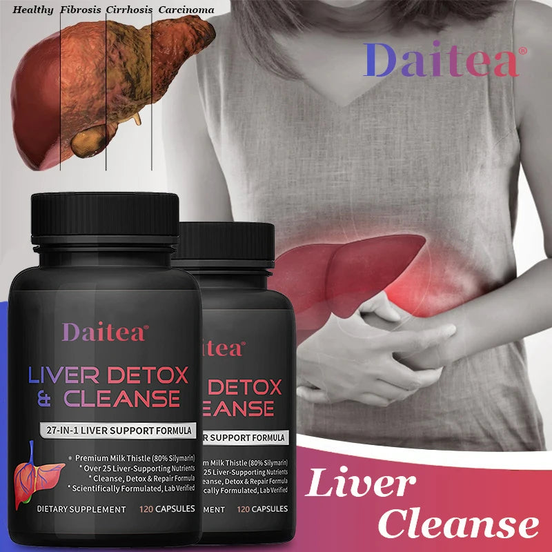 Liver Cleanse Detox Health Supplement With Milk Thistle Supports Healthy Liver Function Men & Women 30/60/120 Capsules