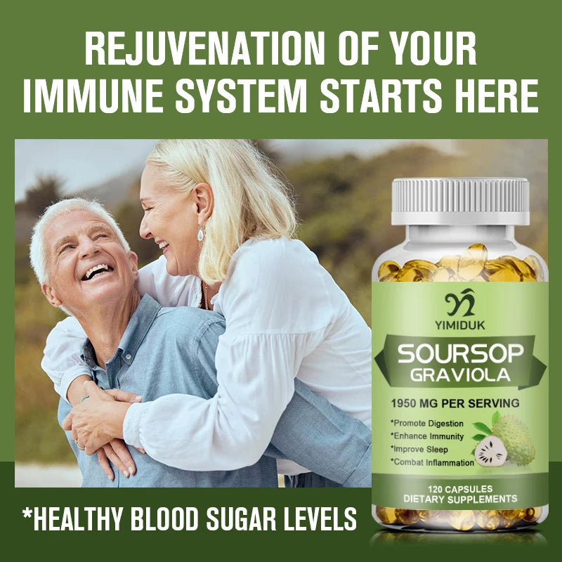 YIMIDUK Graviola Soursop Supplement, Supports Immune Health, Digestive Comfort, Sleep Quality & Overall Body Wellness Daily