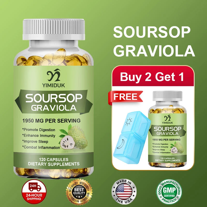 YIMIDUK Graviola Soursop Supplement, Supports Immune Health, Digestive Comfort, Sleep Quality & Overall Body Wellness Daily