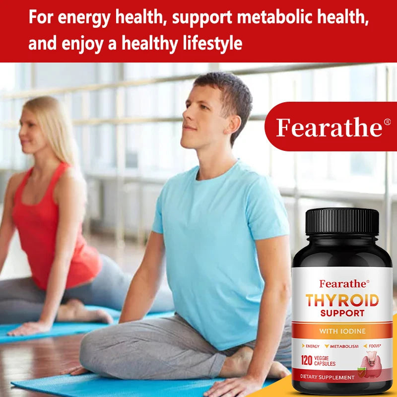 Thyroid Support with Iodine, Improve Your Energy & Mood - Metabolism Booster Thyroid Health Supplement for Women and For Men