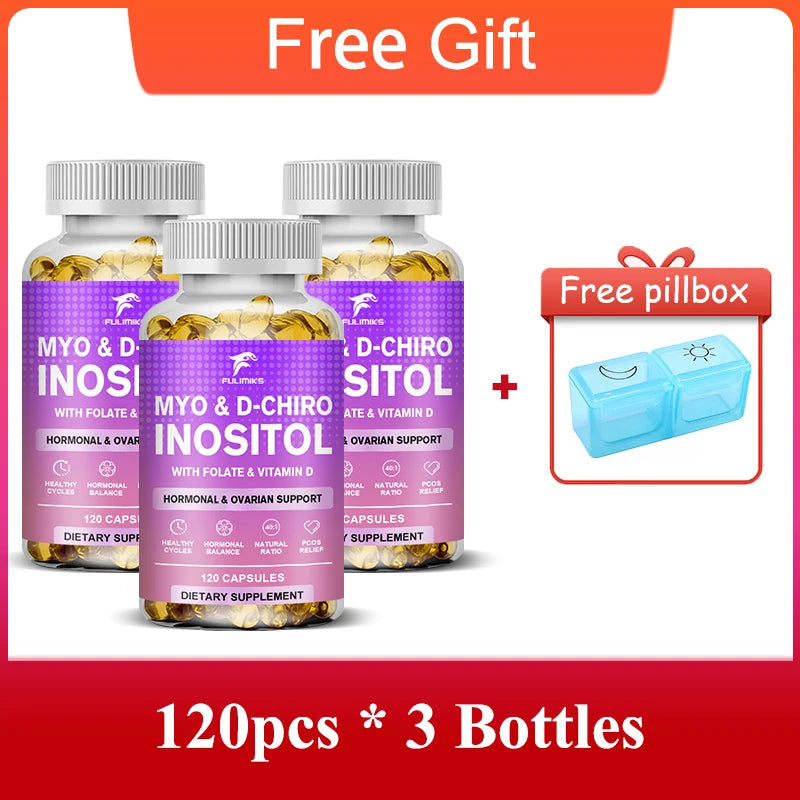Premium Myo & D-Chiro Inositol Supplement, Support Hormone Balance, Healthy Cycles, Female Ovarian Health & Sugar Cravings