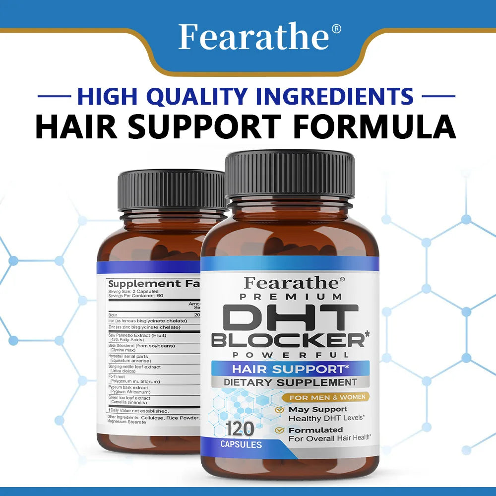 DHT Blocker Capsules Containing Biotin Saw Palm Hair Growth Thicker and Longer Male and Female Supplements