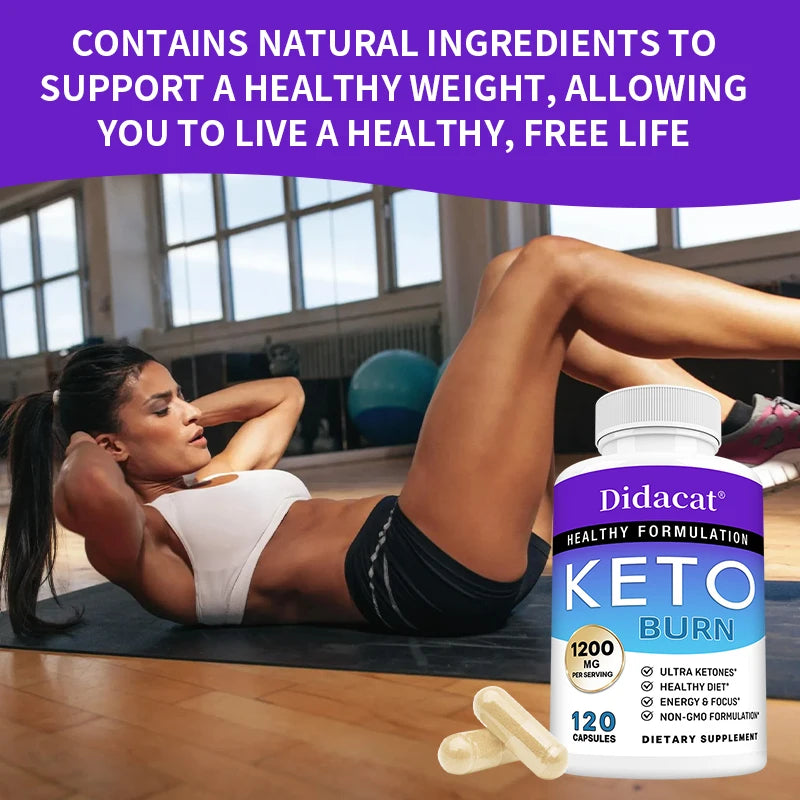 Advanced Keto Supplement - Ketogenic Fat Burner, Suppress Appetite and Support Weight Management, 120 Capsules for Men Women