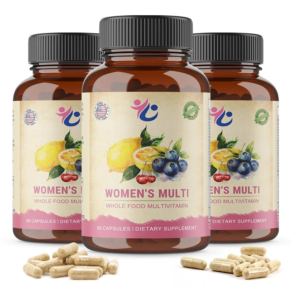 Women’s Multivitamin Capsules with Vitamin A C D E K & Full B Complex, Supports Immunity, Bone, Heart, Skin, Hair & Nails Health
