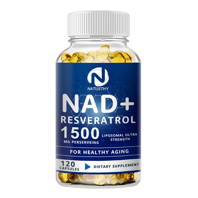 NAD Capsules Supplements - With Trans-Resveratrol, Natural Energy, Anti-aging & Cellular Health, Strengthens The Immune System