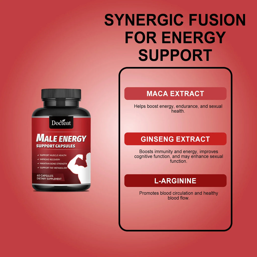 Docteat Organic Maca Root Power Tablets for Men Ginseng Pills Supplement for Health Energy