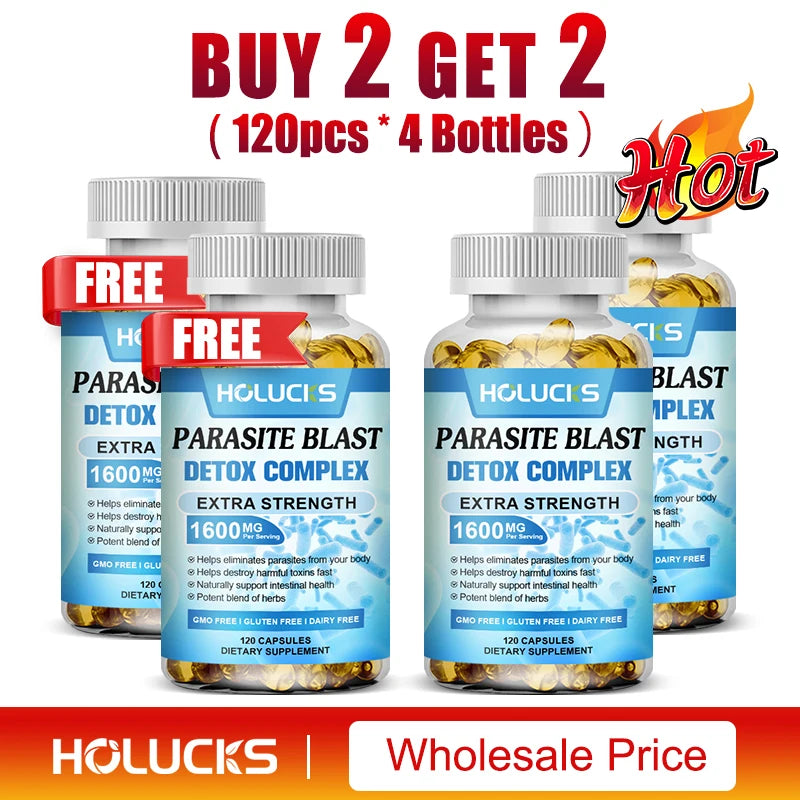 Extra Strength Parasite Cleanse Supplement, Natural Herbal Blend, Support Intestinal Health & Full Body Detox for Men & Women