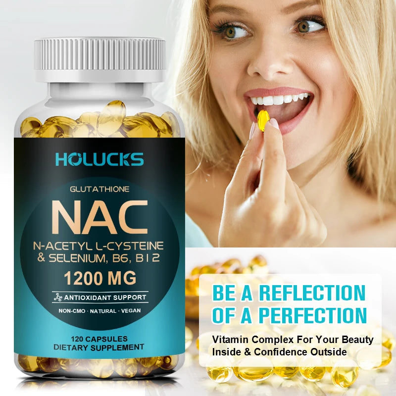 Natural NAC Supplement, Detox & Antioxidant, Anti-Aging, for Liver Health, Immune Support, Skin Care, Hair, Nails